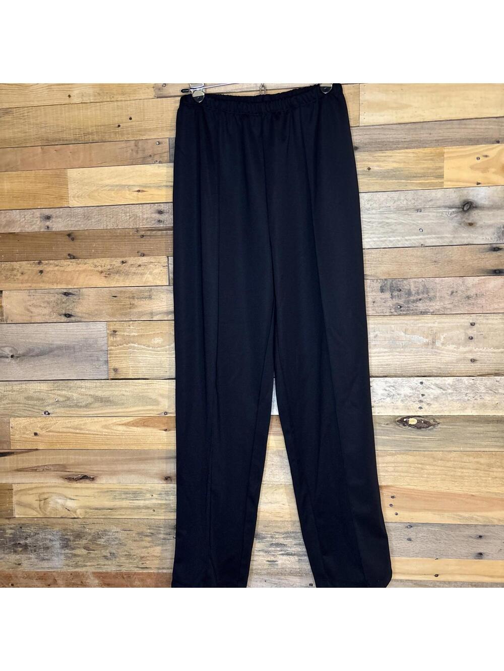 Easy Essentials Pants Women’s Black Elastic Waist Large Comfort Casual Chic